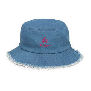 Distressed denim Legal Drugs bucket hat